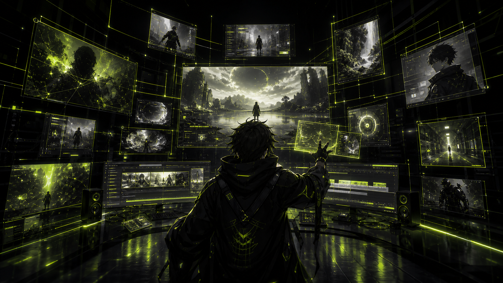 Cinematic AI video still with dramatic action lighting.